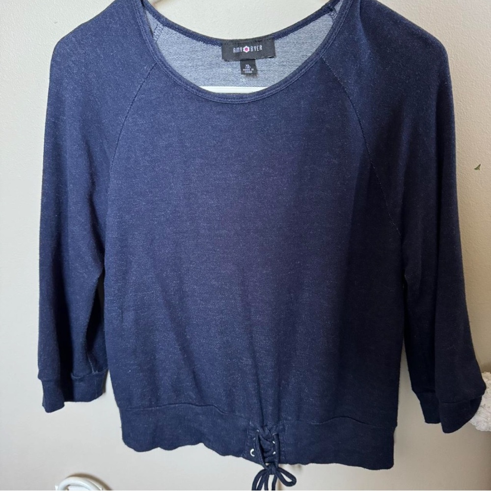 Amy byer girls navy long sleeve top